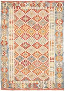 Tappeto Kilim Geometrico Rosso Beige 178x247 Cm