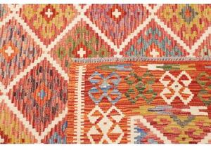 Tappeto Kilim Geometrico Rosso Multicolore 248x294 Cm