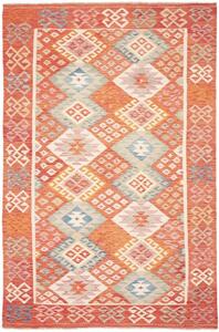 Tappeto Kilim Geometrico Arancione Multicolore 198x299 Cm