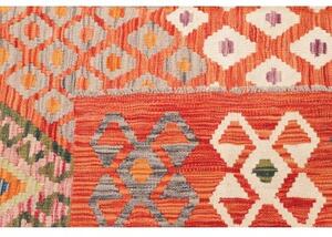 Tappeto Kilim Geometrico Arancione Rosso 209x298 Cm