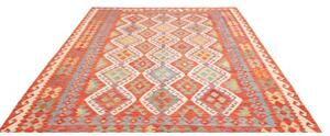 Tappeto Kilim Geometrico Ruggine Azzurro 209x289 Cm