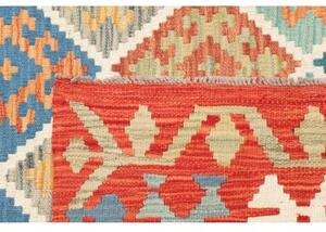 Tappeto Kilim Geometrico Rosso Azzurro 205x289 Cm