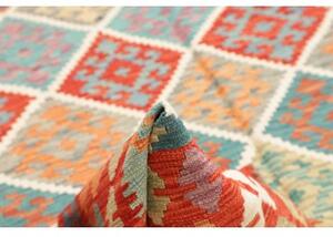 Tappeto Kilim Geometrico Rosso Azzurro 205x289 Cm