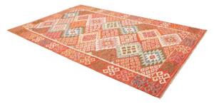 Tappeto Kilim Geometrico Arancione Beige 203x300 Cm
