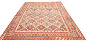 Tappeto Kilim Geometrico Rosso Mattone Beige 205x294 Cm