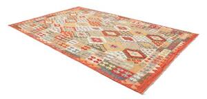 Tappeto Kilim Geometrico Rosso Mattone Beige 211x313 Cm