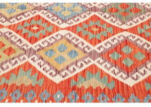 Tappeto Kilim Geometrico Ruggine Azzurro 209x289 Cm