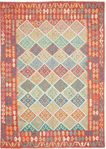 Tappeto Kilim Geometrico Rosso Azzurro 205x289 Cm