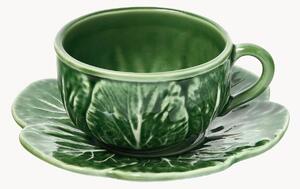 Tazze fatte a mano con piattini Cabbage, set da 4
