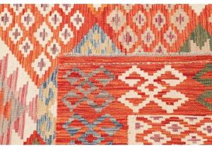 Tappeto Kilim Geometrico Arancione Beige 203x300 Cm