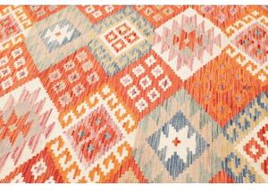 Tappeto Kilim Geometrico Arancione Multicolore 198x299 Cm