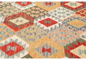 Tappeto Kilim Geometrico Rosso Mattone Beige 211x313 Cm