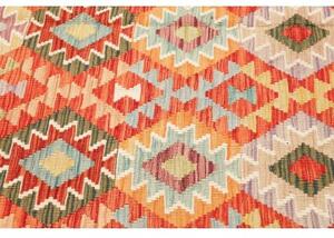 Tappeto Kilim Geometrico Arancione Beige 208x295 Cm