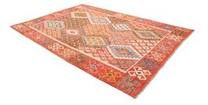 Tappeto Kilim Geometrico Arancione Rosso 209x298 Cm