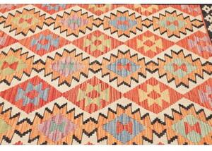 Tappeto Kilim Geometrico Mattone Nero 202x293 Cm