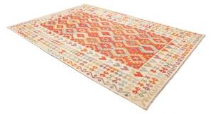Tappeto Kilim Geometrico Arancione Avorio 204x294 Cm