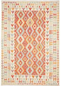 Tappeto Kilim Geometrico Arancione Avorio 204x294 Cm