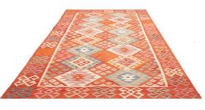 Tappeto Kilim Geometrico Arancione Multicolore 198x299 Cm