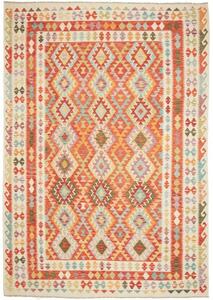 Tappeto Kilim Geometrico Arancione Beige 208x295 Cm