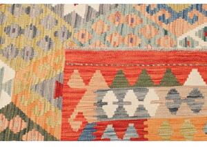 Tappeto Kilim Geometrico Rosso Mattone Beige 211x313 Cm