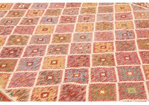 Tappeto Kilim Geometrico Rosso Multicolore 248x294 Cm
