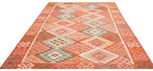 Tappeto Kilim Geometrico Arancione Beige 203x300 Cm