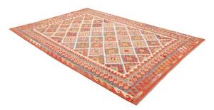 Tappeto Kilim Geometrico Rosso Mattone Beige 205x294 Cm