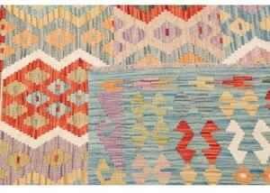 Tappeto Kilim Geometrico Celeste Multicolore Quadrato 317x291 Cm