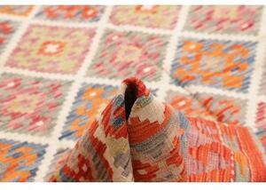 Tappeto Kilim Geometrico Rosso Mattone Beige 205x294 Cm