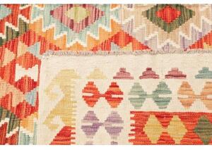 Tappeto Kilim Geometrico Arancione Beige 208x295 Cm