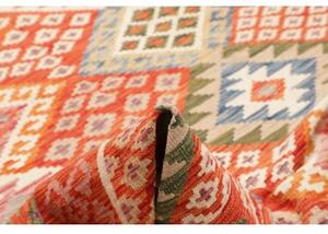 Tappeto Kilim Geometrico Arancione Beige 203x300 Cm