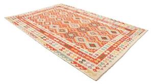 Tappeto Kilim Geometrico Arancione Beige 208x295 Cm