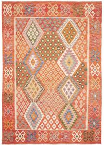 Tappeto Kilim Geometrico Arancione Rosso 209x298 Cm