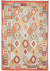 Tappeto Kilim Geometrico Rosso Mattone Beige 211x313 Cm
