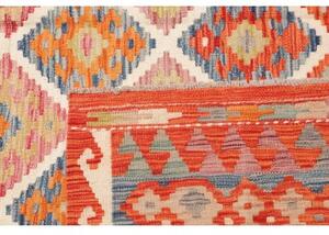 Tappeto Kilim Geometrico Rosso Mattone Beige 205x294 Cm