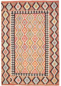 Tappeto Kilim Geometrico Mattone Nero 202x293 Cm