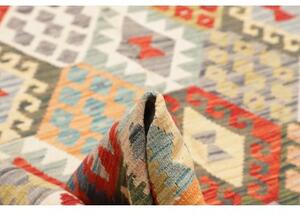 Tappeto Kilim Geometrico Rosso Mattone Beige 211x313 Cm