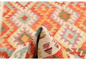 Tappeto Kilim Geometrico Arancione Beige 208x295 Cm