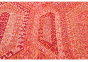 Tappeto Kilim Geometrico Rosso Arancione 182x240 Cm