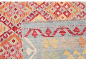 Tappeto Kilim Geometrico Azzurro Rosso Mattone 177x246 Cm