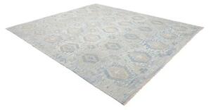 Tappeto Kilim Geometrico Celeste Grigio Chiaro 267x305 Cm