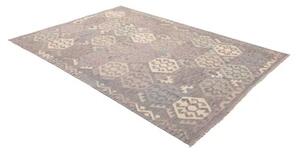 Tappeto Kilim Geometrico Grigio Beige 177x239 Cm