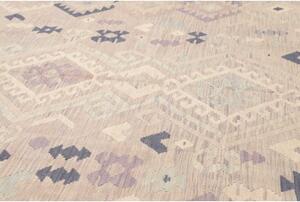 Tappeto Kilim Geometrico Beige Grigio 254x340 Cm