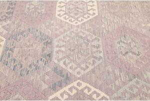 Tappeto Kilim Geometrico Lavanda Avorio 177x240 Cm