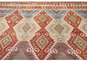 Tappeto Kilim Geometrico Terracotta Multicolore 410x587 Cm