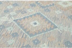 Tappeto Kilim Geometrico Blu Azzurro Beige 255x293 Cm