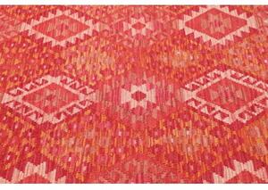 Tappeto Kilim Geometrico Rosso Arancione 186x247 Cm