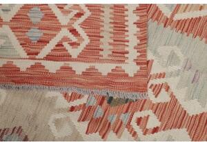 Tappeto Kilim Geometrico Rosso Mattone Avorio 302x486 Cm