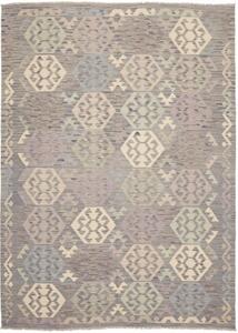 Tappeto Kilim Geometrico Grigio Beige 177x239 Cm