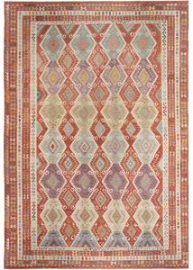 Tappeto Kilim Geometrico Terracotta Multicolore 410x587 Cm